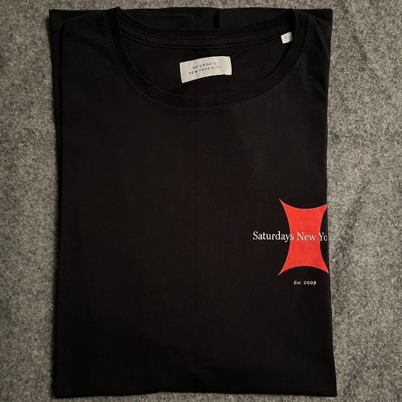 SATURDAYS NYC Super Ellipse Black L/S T-Shirt LARG - Picture 10 of 10